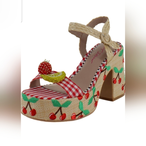 Betsey Johnson Shoes - Betsey Johnson Cheyne Cherry Platform Heels Size 7.5 🍒 Statement Sandals